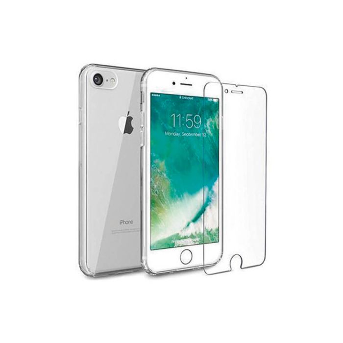 Protector cristal templado + Carcasa Híbrida para Iphone 7 / 8 /SE 2022 ✓ ·  MaxMovil
