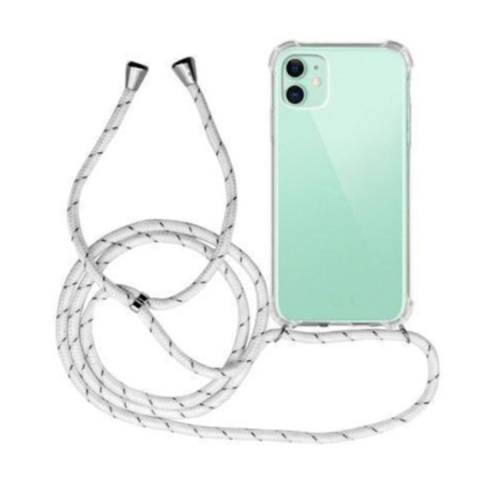 Funda Móvil Colgante con Cuerda Color Blanco y Gris para iPhone 11 · ENVÍO  24H · MaxMovil