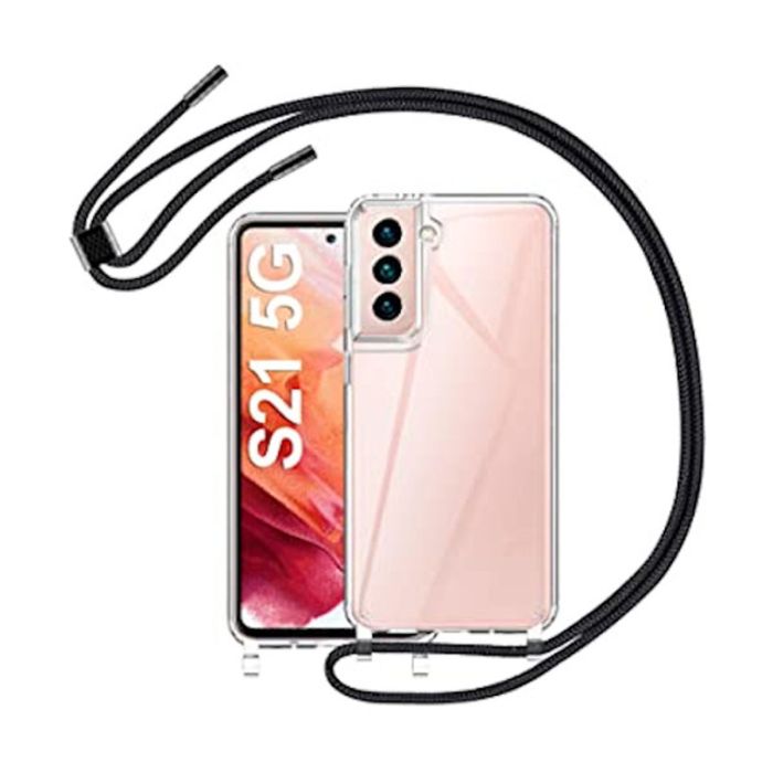 Comprar Funda Móvil Colgante con Cuerda para Galaxy S21 Silicona  Transparente con Cuerda Negra· Envío 24h ✓ · MaxMovil