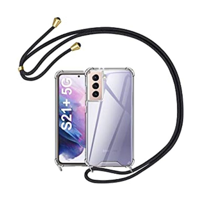 Comprar Funda Móvil Colgante con Cuerda para Samsung Galaxy S21 Plus  Silicona Transparente con Cuerda Negra · MaxMovil