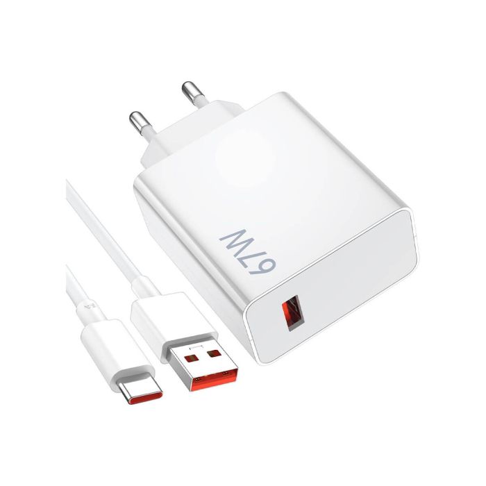 Cargador De Red Usb 120w Carga Rápida Con Cable Usb-c 1m Xiaomi Blanco