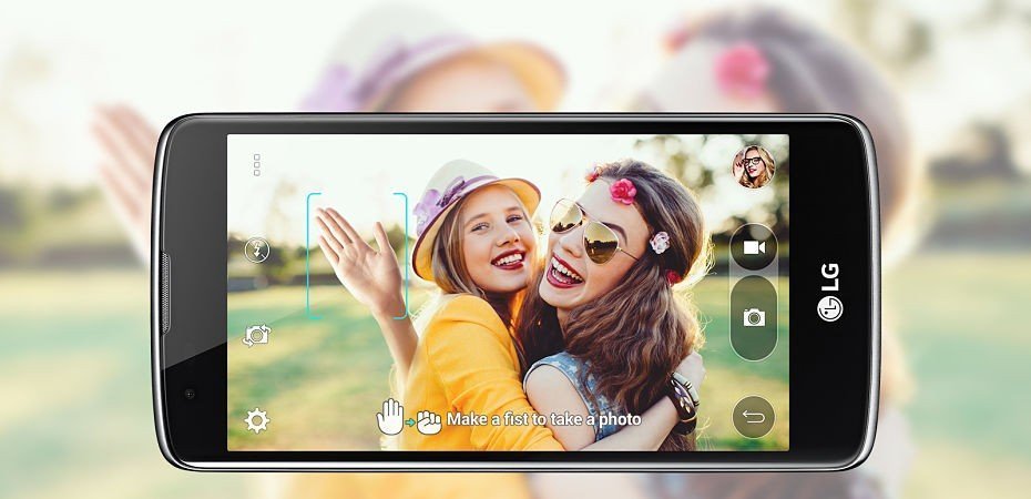 LG K8 selfies reconocimiento gestual