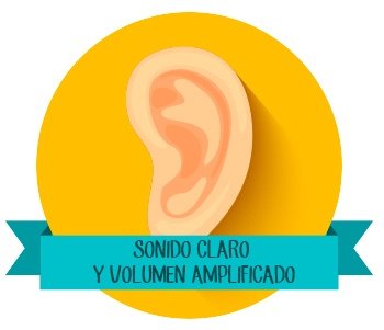 sonido claro y volumen amplificado