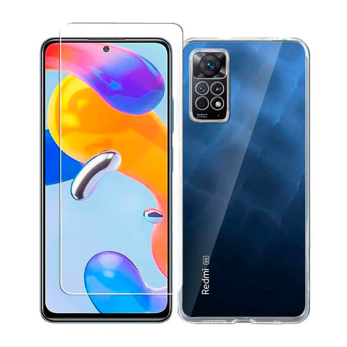 Funda Híbrida Transparente + Protector Cristal Templado para Xiaomi R