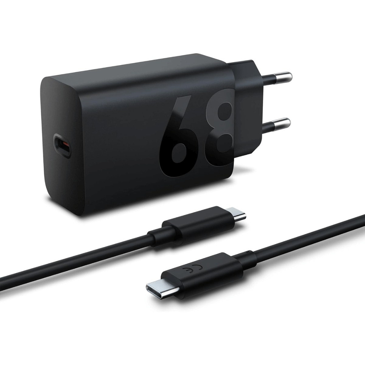 Lenovo 68W Cargador de Carga Rápida USB-C con Cable Negro