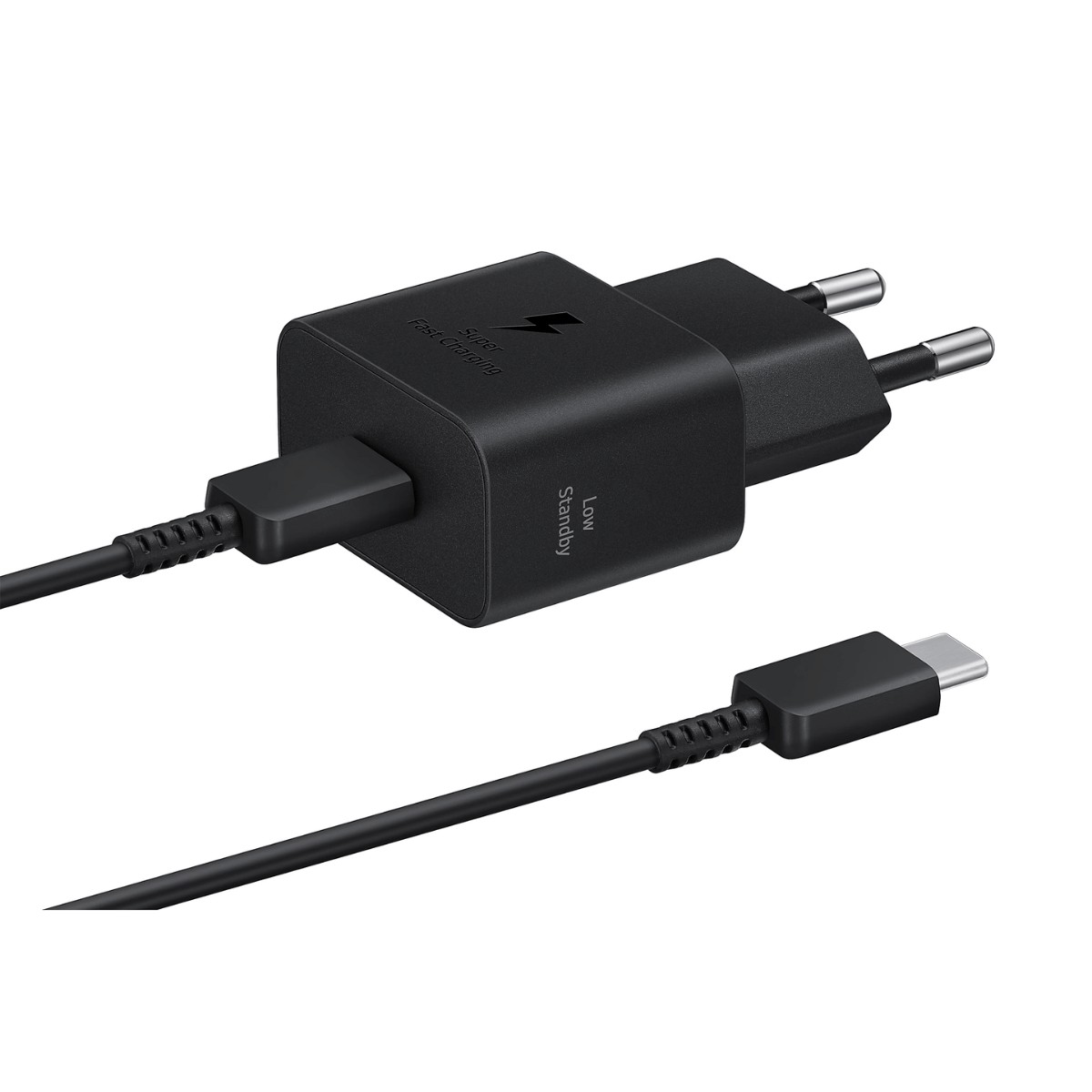 Samsung Cargador 25W USB-C con cable Negro Ultrarrápido EP-T2510XBEGE