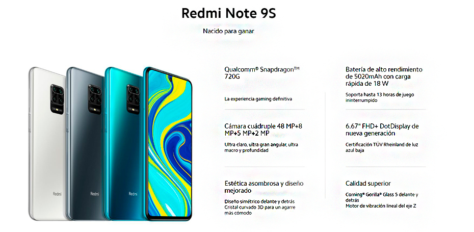 Xiaomi Redmi Note 9S 4/64GB Azul | Envío 24h