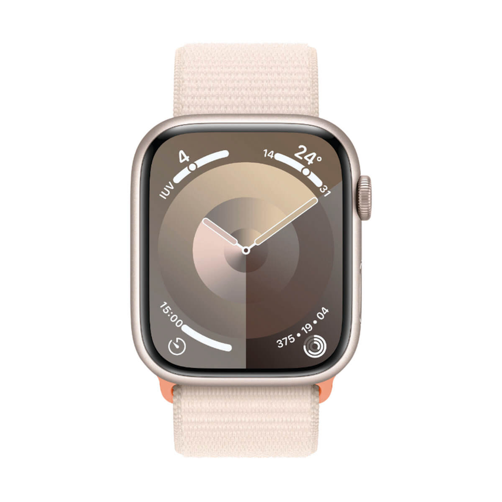 Apple Watch Series 9 GPS 41mm Aluminio Blanco y Correa Deportiva Loop Blanca (Starlight)
