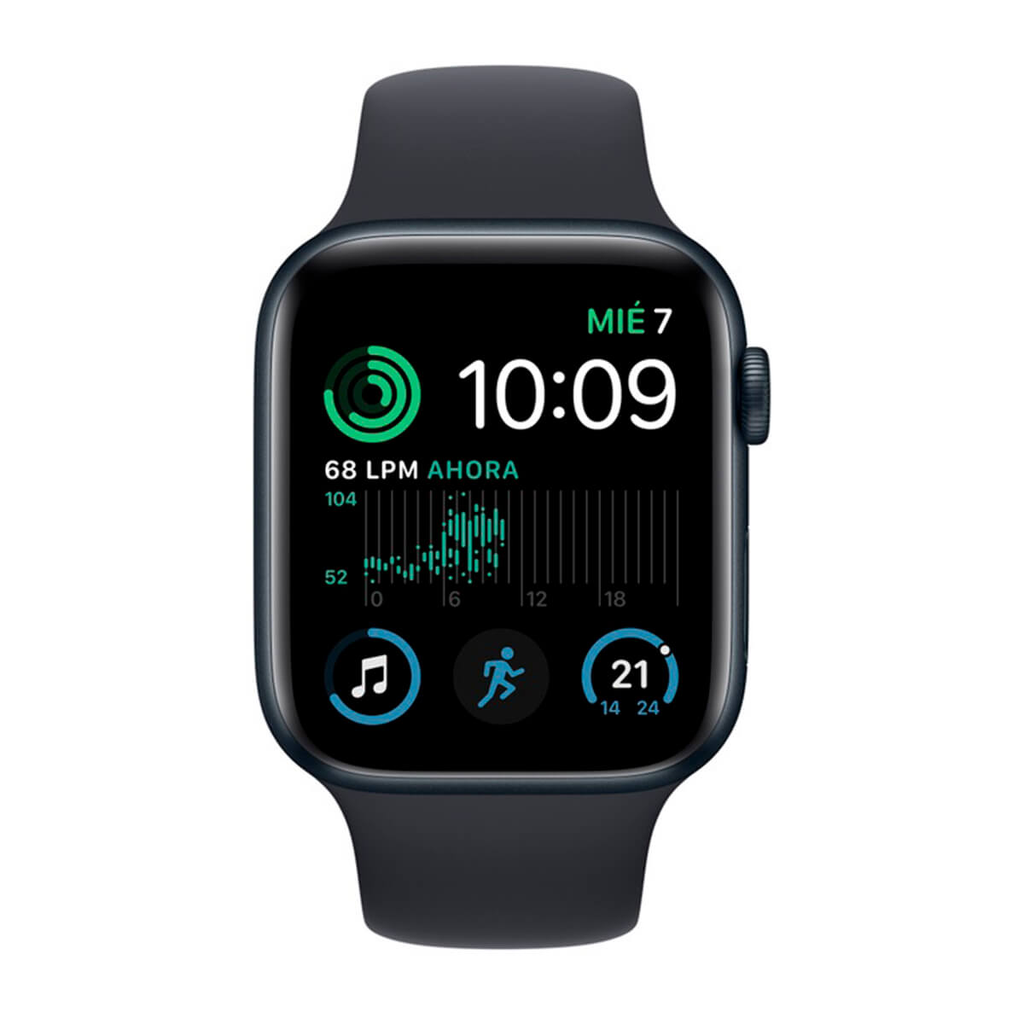 Apple Watch SE (2ª Gen.) GPS 40mm Aluminio Negro (Midnight) y Correa Deportiva Negra (Midnight) 