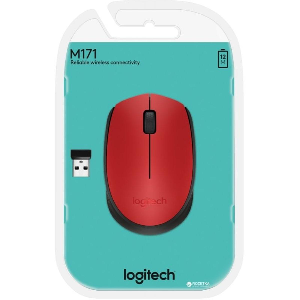 Ratón Inalámbrico Logitech M171/ Hasta 1000 DPI/ Rojo