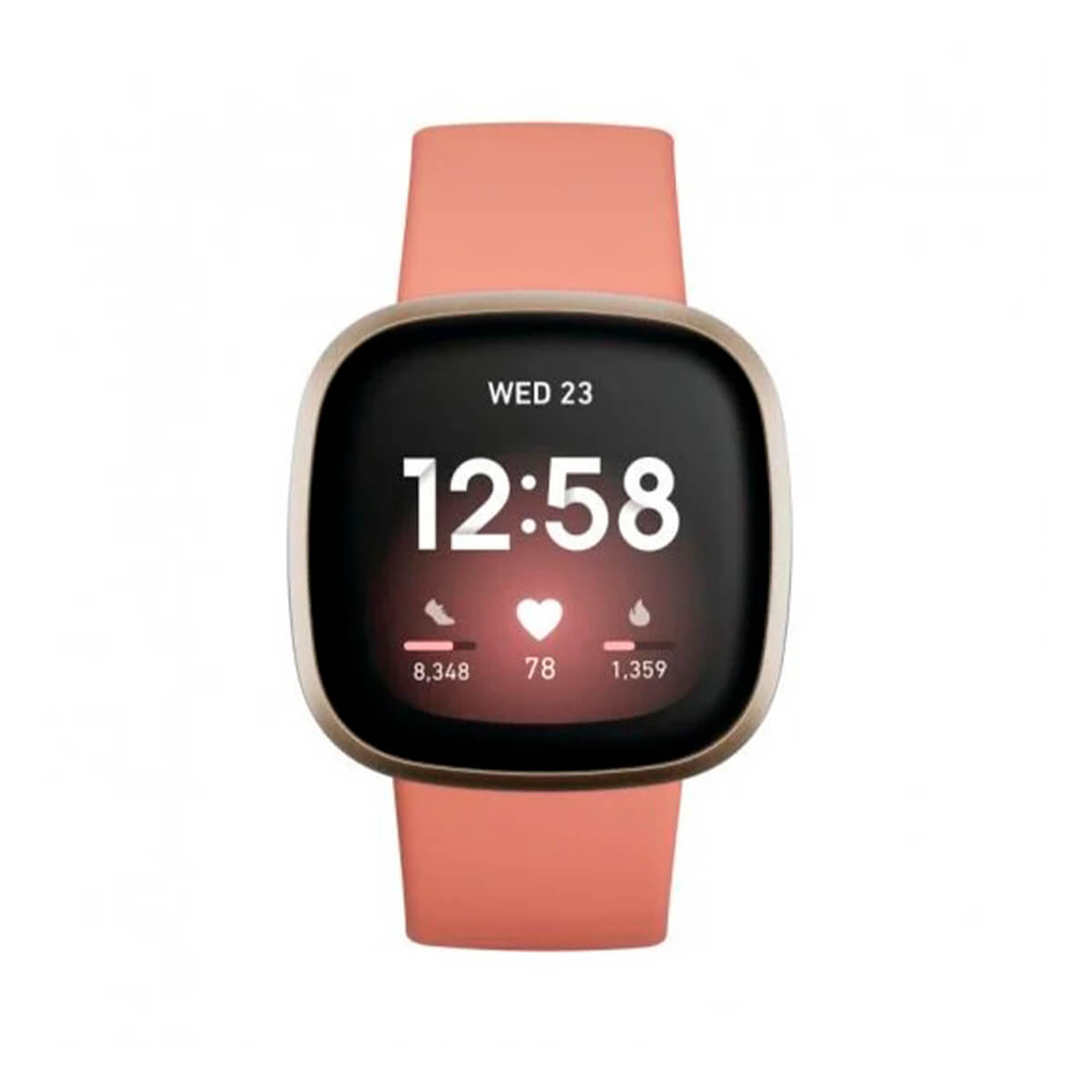 Fitbit Versa 3 Aluminio Dorado y Correa Rosa