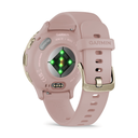 Garmin Venu 3S 41mm Bisel de Acero Inoxidable Beige Gold y Correa de Silicona Rosa Gold