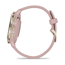 Garmin Venu 3S 41mm Bisel de Acero Inoxidable Beige Gold y Correa de Silicona Rosa Gold