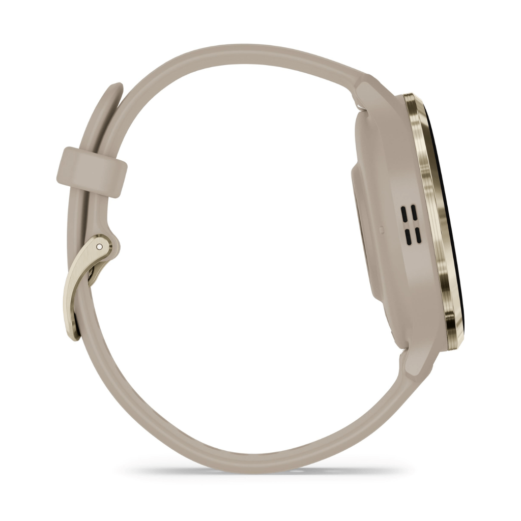 Garmin Venu 3S 41mm Bisel de Acero Inoxidable Beige Gold y Correa de Silicona Beige Gold