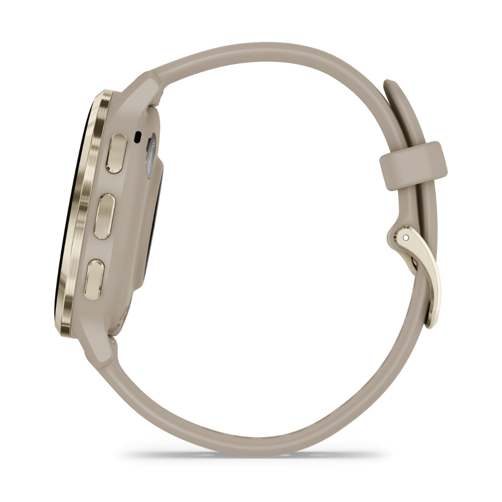 Garmin Venu 3S 41mm Bisel de Acero Inoxidable Beige Gold y Correa de Silicona Beige Gold