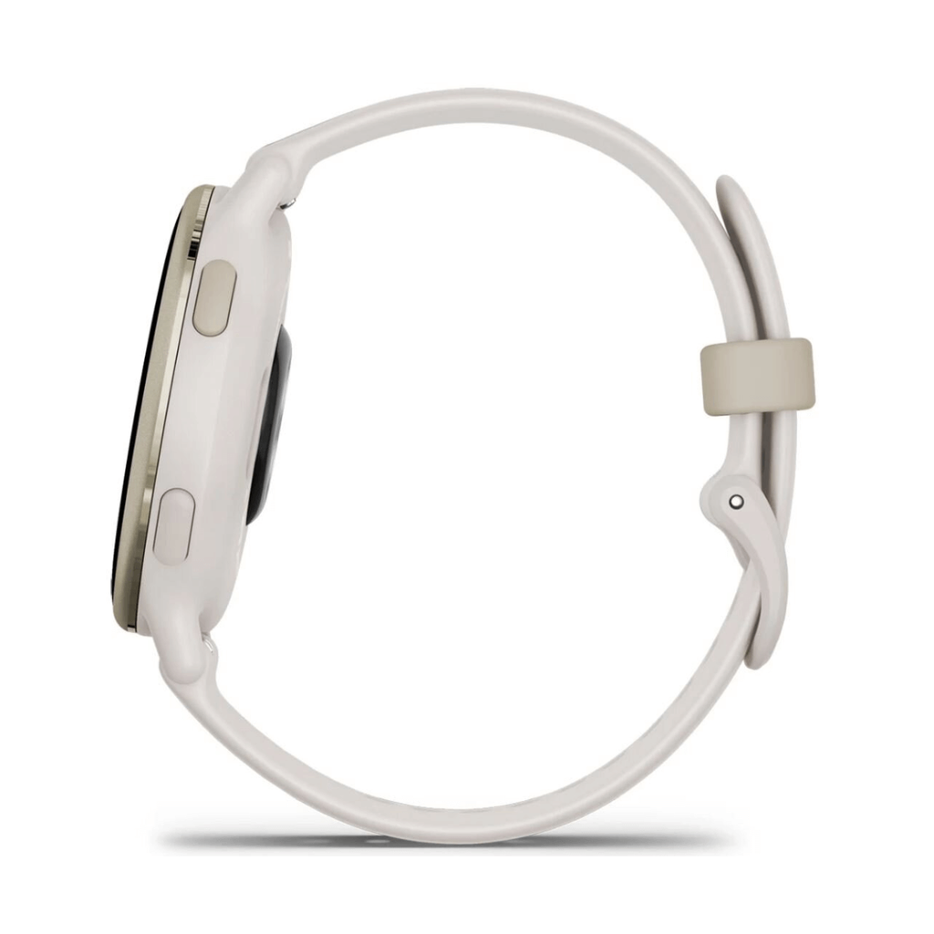 Garmin Vivoactive 5 GPS 42mm Bisel de Aluminio Blanco (Cream Gold) con Correa de Silicona Blanco (Ivory)