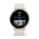 Garmin Vivoactive 5 GPS 42mm Bisel de Aluminio Blanco (Cream Gold) con Correa de Silicona Blanco (Ivory)