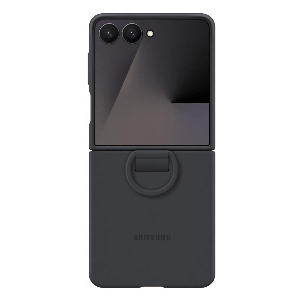 Funda de silicona con anillo Samsung Negra para Galaxy Z Flip7