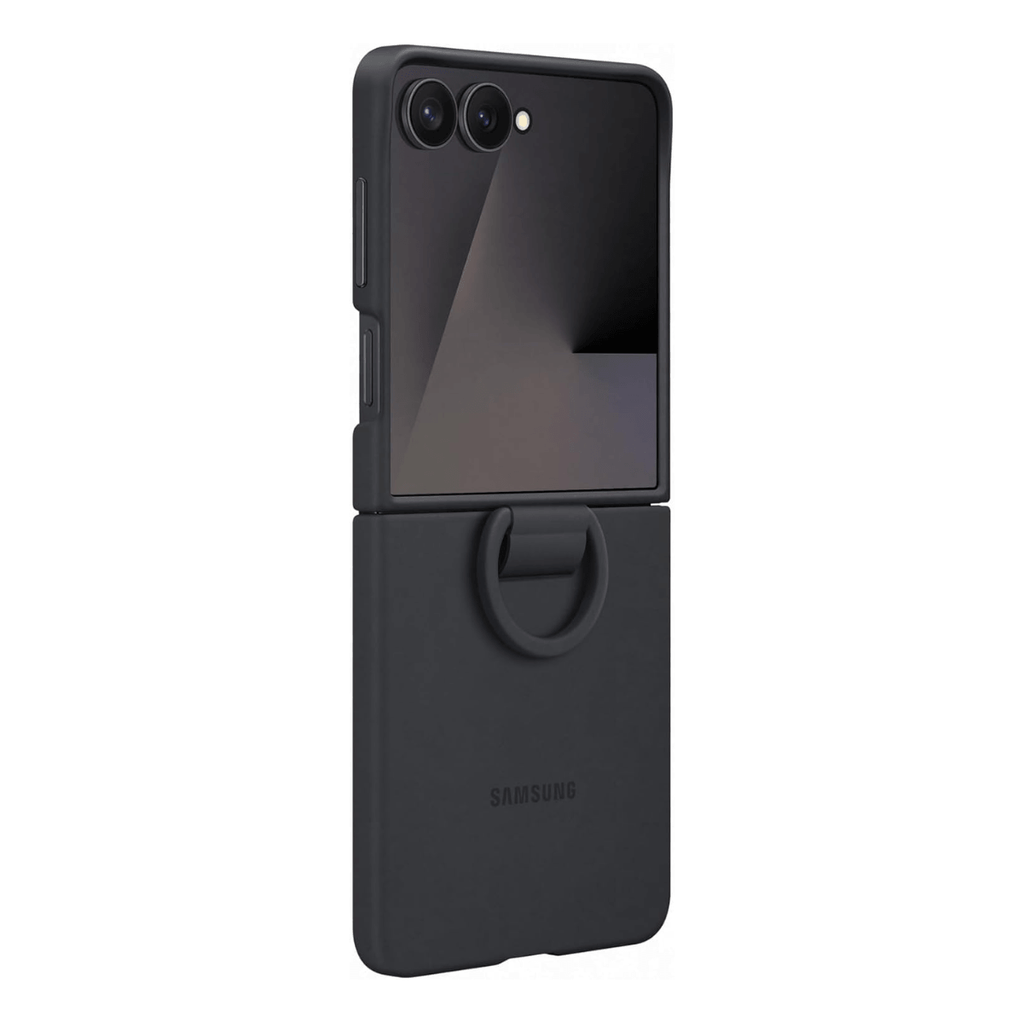 Funda de silicona con anillo Samsung Negra para Galaxy Z Flip7