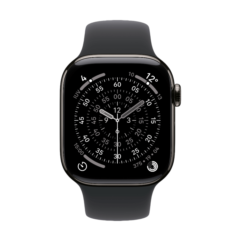 Apple Watch Series 11 GPS + Cellular 42mm Titanio Negro Azabache y Correa Sport Band Negra Pizarra - Talla S/M