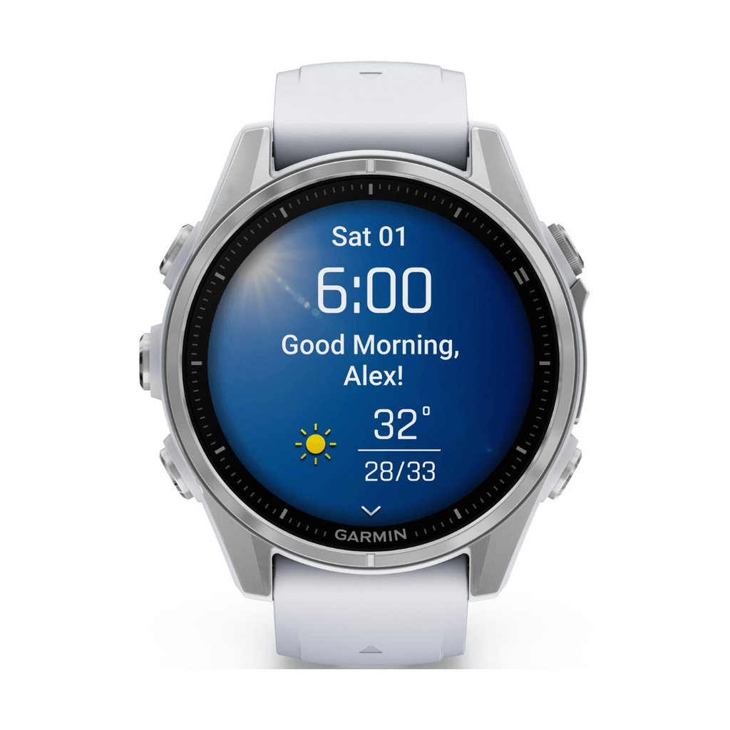 Garmin Fénix 8 AMOLED 43mm GPS Plateado con Correa de Silicona Blanca (White)

