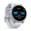 Garmin Fénix 8 AMOLED 43mm GPS Plateado con Correa de Silicona Blanca (White)
