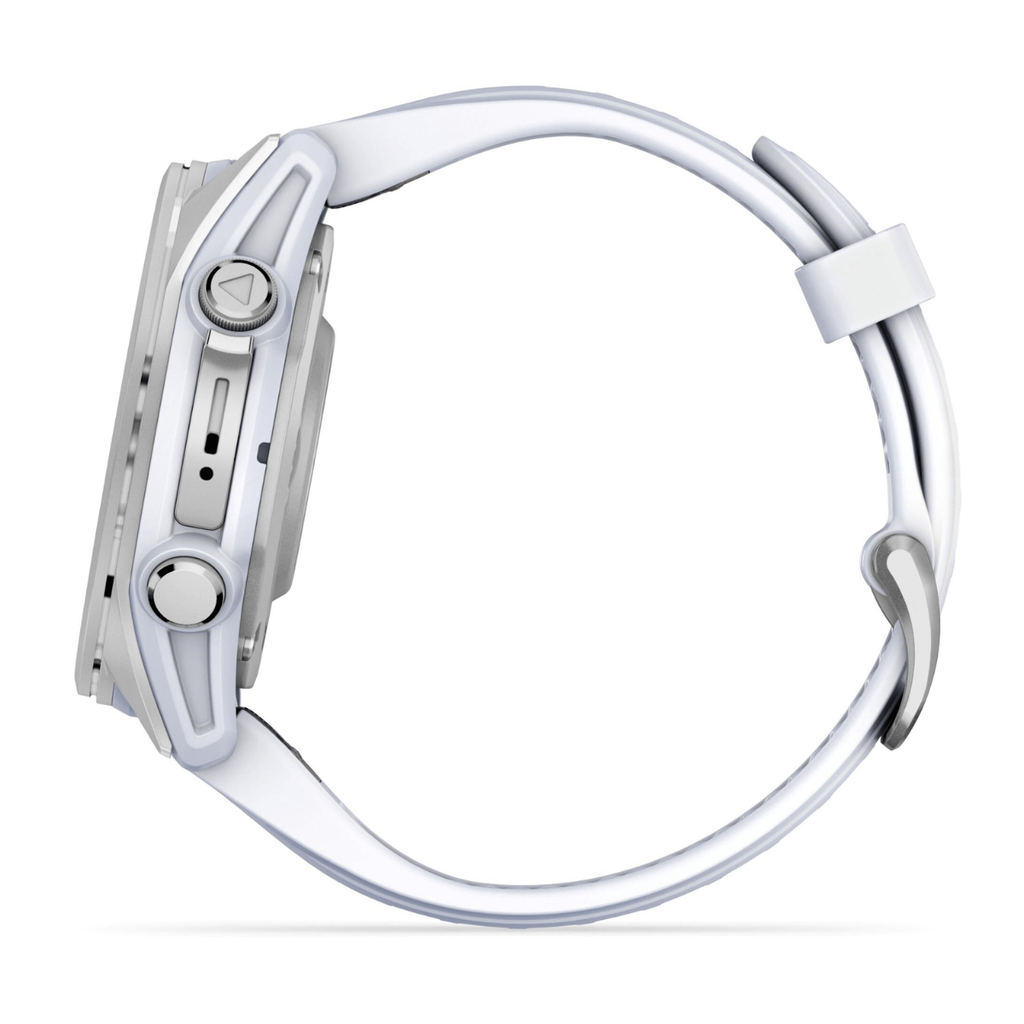 Garmin Fénix 8 AMOLED 43mm GPS Plateado con Correa de Silicona Blanca (White)
