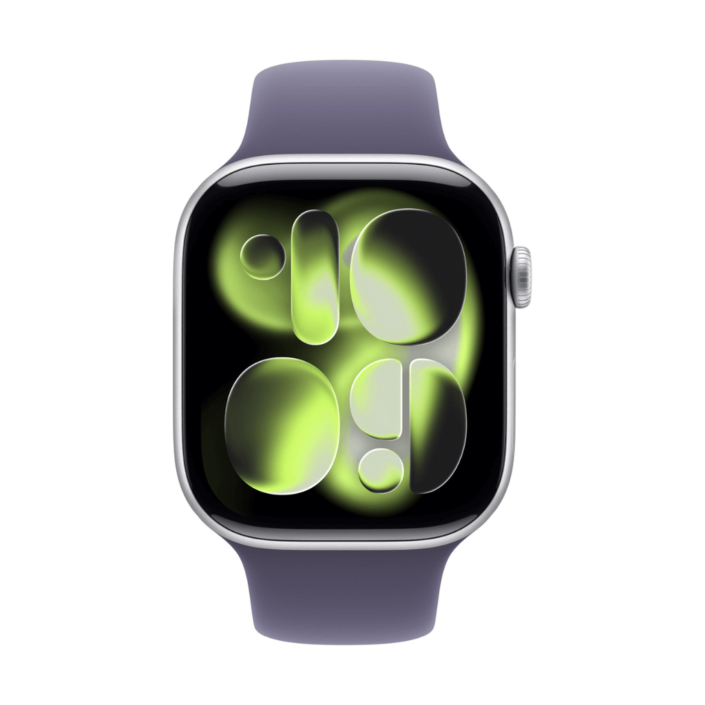 Apple Watch Series 11 GPS 46mm Aluminio Plata y Correa Sport Band Niebla Lila (Purple Fog) - Talla M/L
