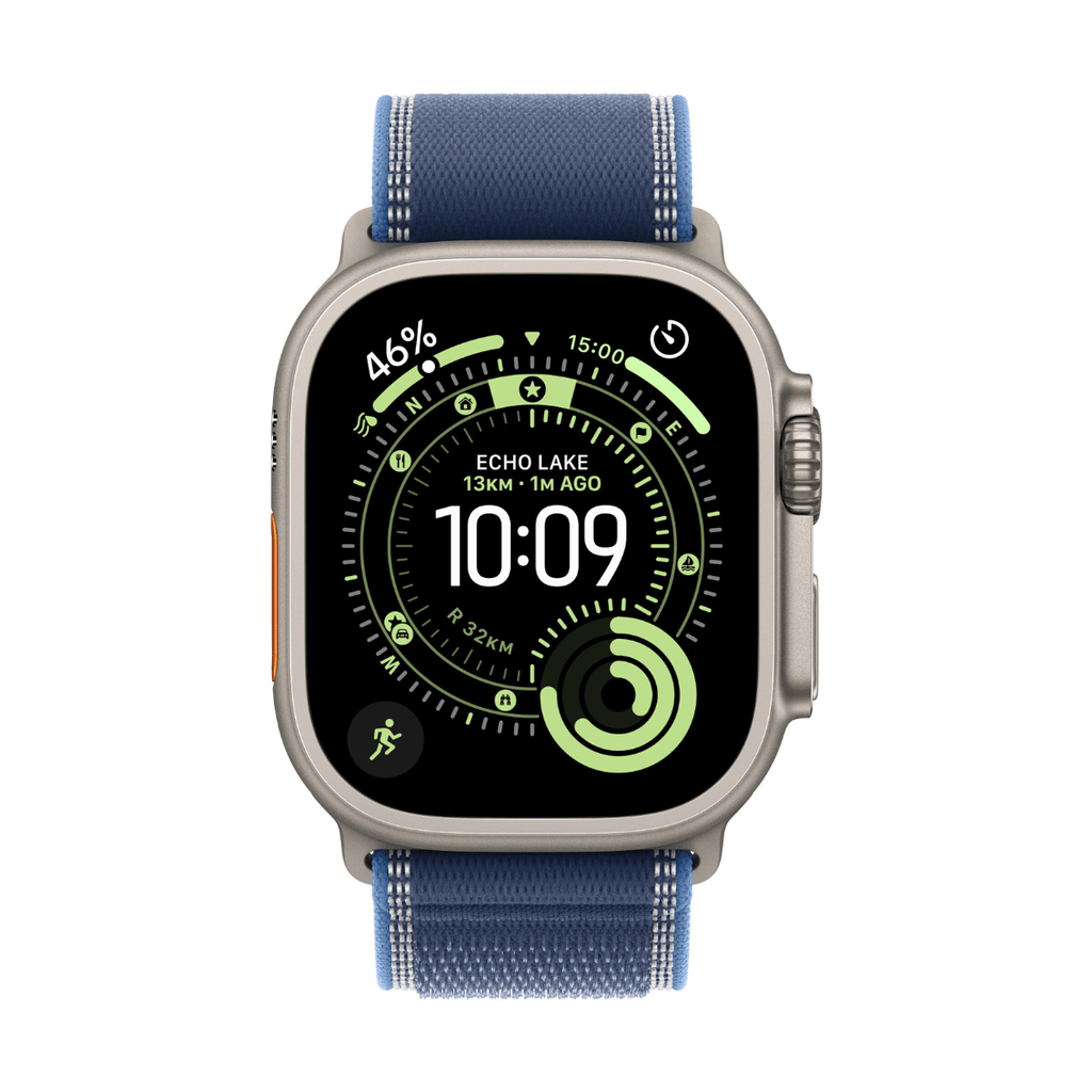 Apple Watch Ultra 3 GPS + Cellular 49mm Titanio Natural con Correa Trail Loop Azul (Bright Blue) - Talla M/L
