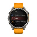 Garmin Fénix 8 AMOLED 47mm GPS Sapphire Titanio con Correa de Silicona Naranja

