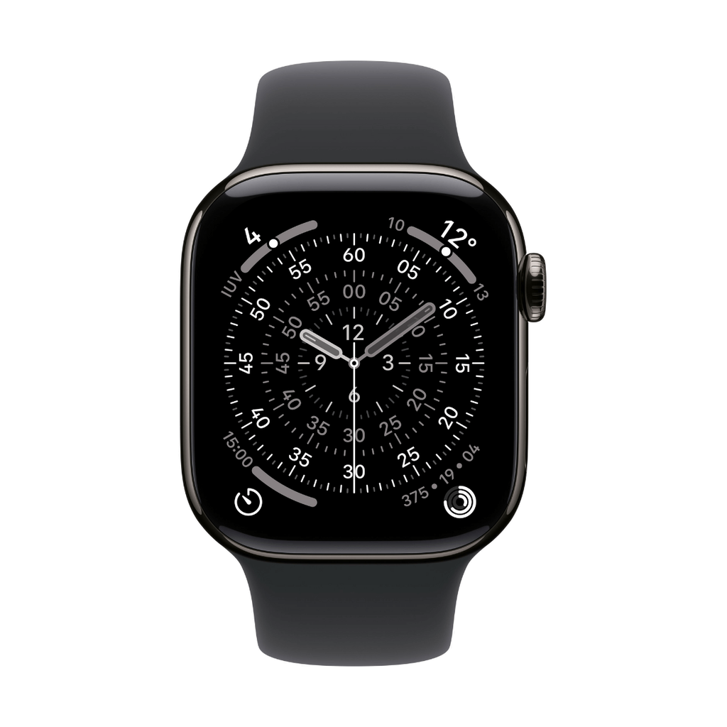 Apple Watch Series 11 GPS + Cellular 42mm Titanio Negro Azabache y Correa Sport Band Negra Pizarra - Talla M/L
