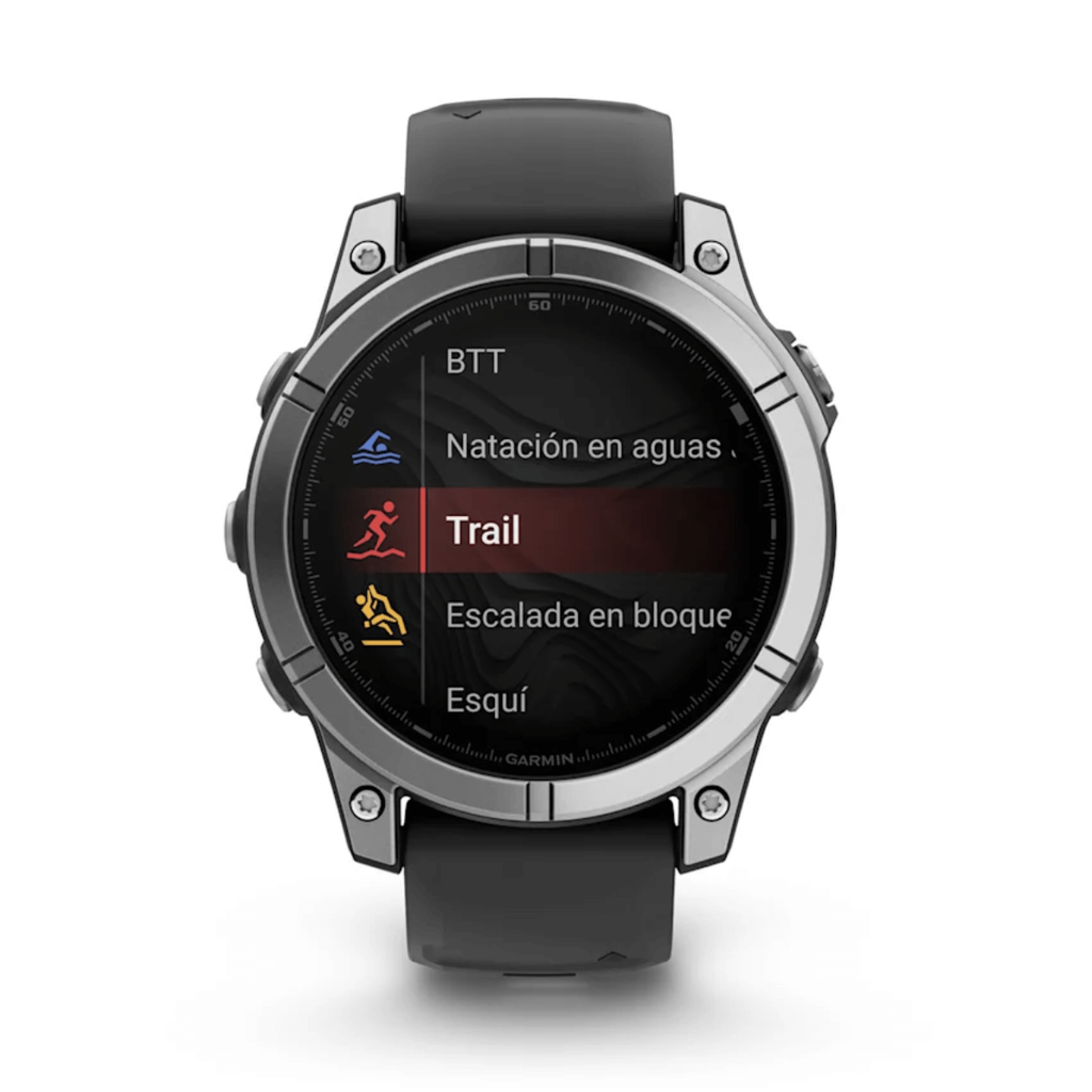 Garmin Fénix E AMOLED 47mm GPS Acero Inoxidable con Correa de Silicona Negra