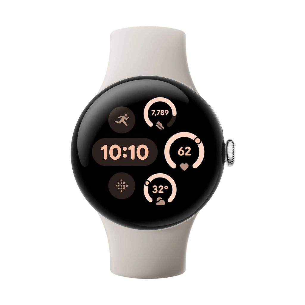 Google Pixel Watch 3 45mm WiFi Plata (Polished Silver) y Correa Deportiva Blanca (Porcelain)