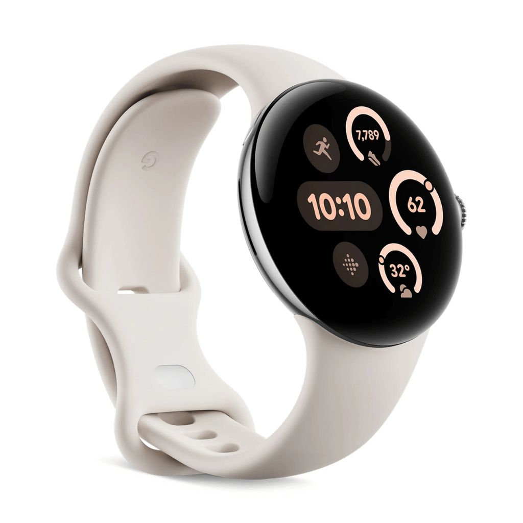 Google Pixel Watch 3 45mm WiFi Plata (Polished Silver) y Correa Deportiva Blanca (Porcelain)