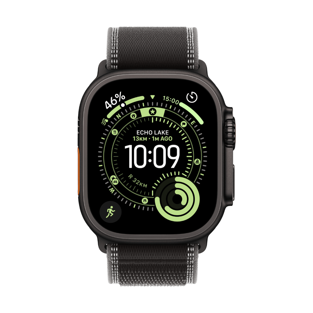 Apple Watch Ultra 3 GPS + Cellular 49mm Titanio Negro con Correa Trail Loop Negra (Charcoal) - Talla M/L
