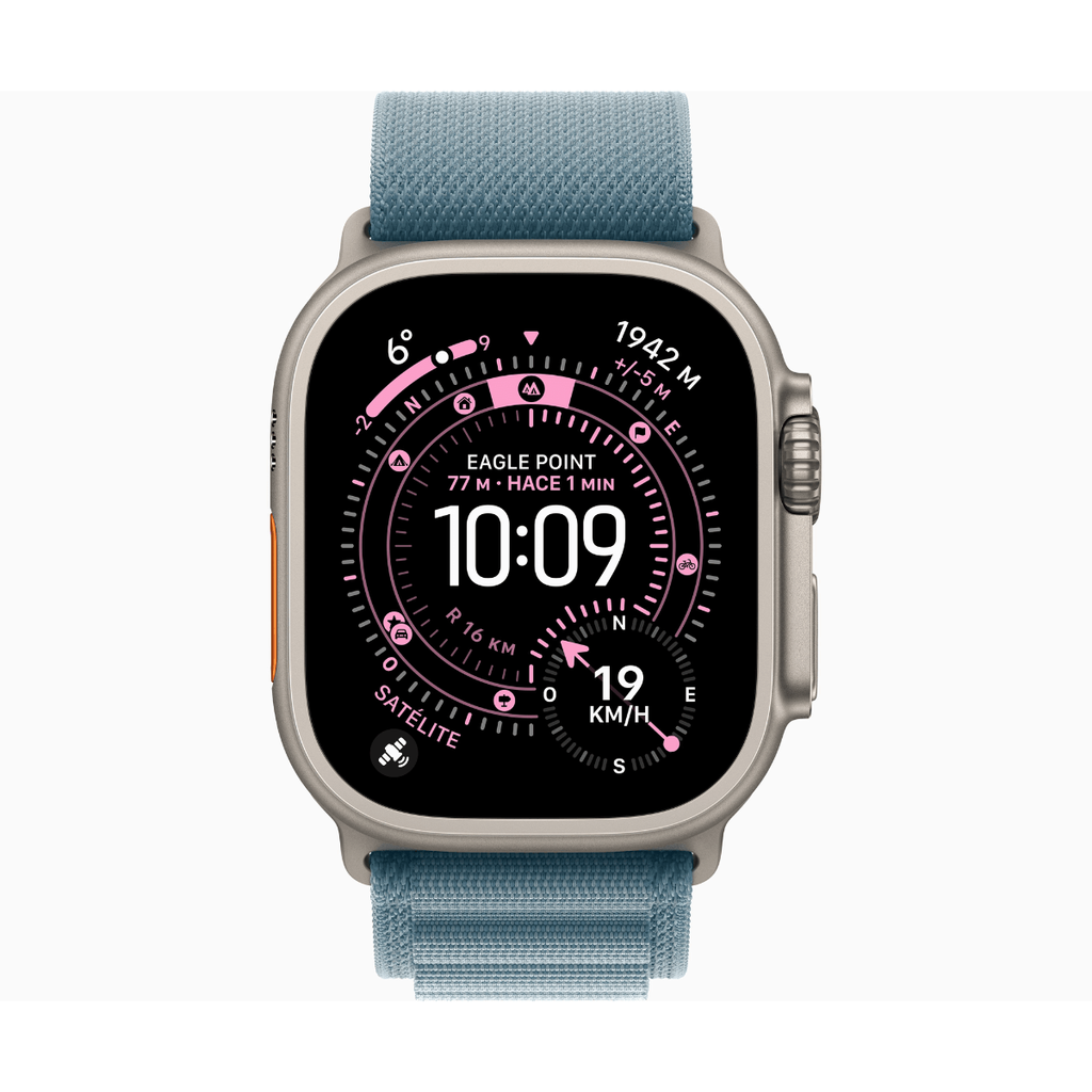 Apple Watch Ultra 3 GPS + Cellular 49mm Titanio Natural con Correa Alpine Loop Azul (Light Blue) - Talla M
