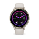 Garmin Venu 3S 41mm Bisel de Acero Inoxidable Gris Gold (Ivory) con Correa de Silicona Beige