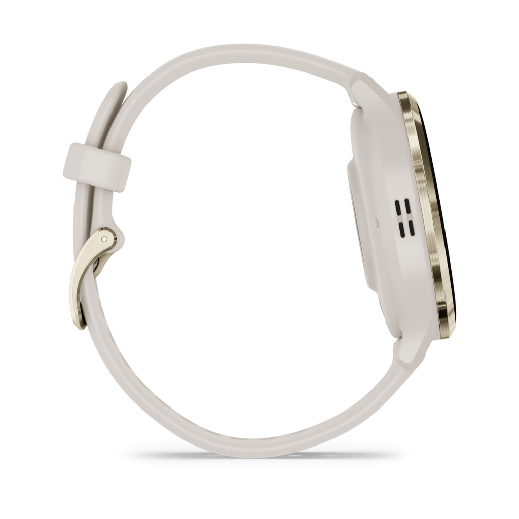 Garmin Venu 3S 41mm Bisel de Acero Inoxidable Gris Gold (Ivory) con Correa de Silicona Beige