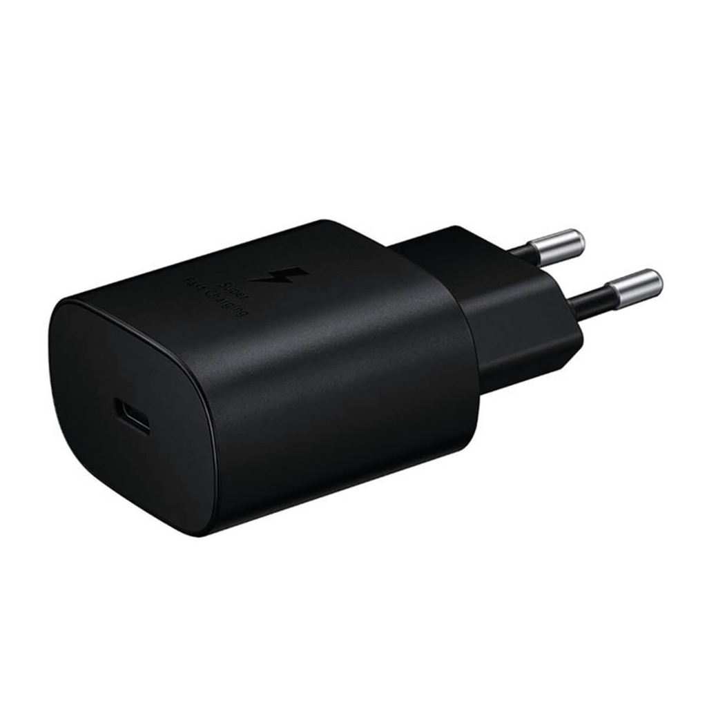 Cargador de red original Samsung Carga Rápida 25W USB-C (EP-TA800EBE + EPDG977BBE 2A) Negro