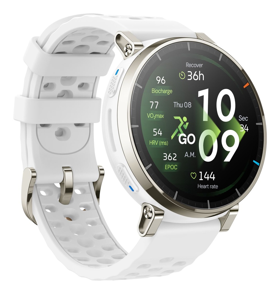Amazfit Active 3 Bluetooth Oro (Gold) + correa Silicona Blanco