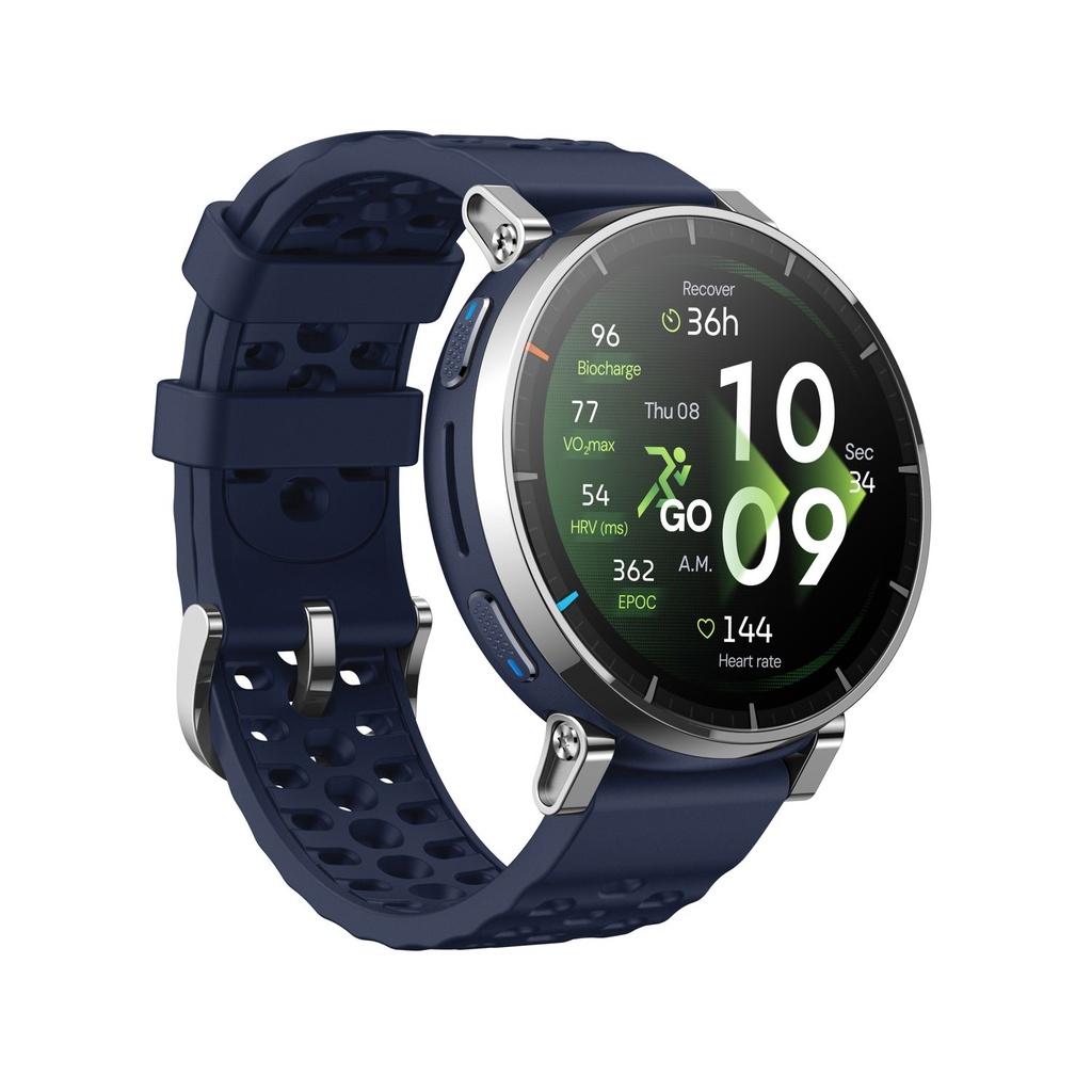 Amazfit W2558GL2N smartwatch / sport watch Bluetooth Plata (Silver) + correa Silicona Azul