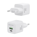Aisens GaN Wall Charger ASCH-20W2P010-W/ 1xUSB Type-C/ 1xUSB/ 20W