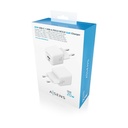 Aisens GaN Wall Charger ASCH-20W2P010-W/ 1xUSB Type-C/ 1xUSB/ 20W
