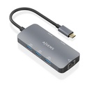 Docking USB Tipo-C Aisens ASUC-6P019-GR/ 1xHDMI 4K/ 3xUSB/ 1xRJ45/ 1xUSB Tipo-C PD/ Gris