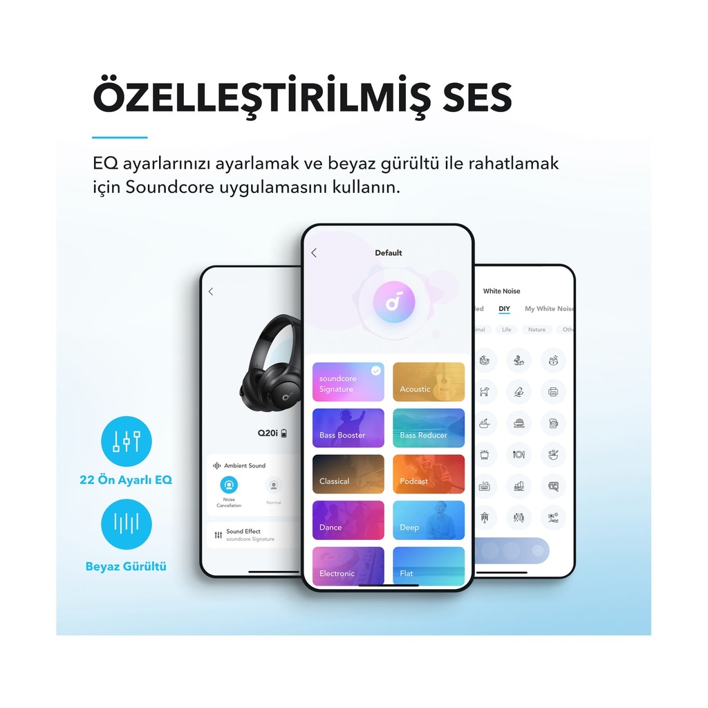 Soundcore Q20i, Alámbrico, Llamadas/Música, Auriculares, Blanco