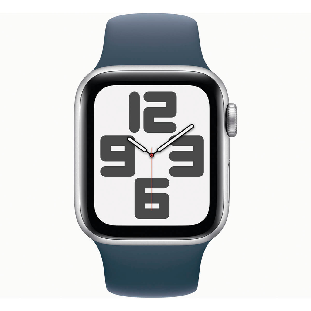 Apple Watch SE (2ª Gen) 2023 GPS 40mm Aluminio Plata (Silver) y Correa Deportiva Azul (Storm Blue) - Talla M/L