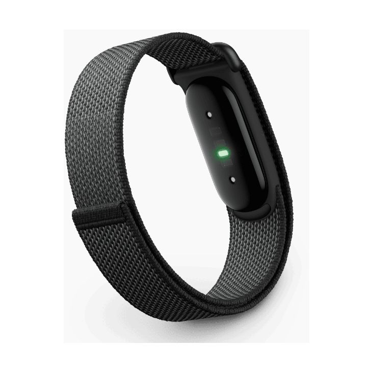 Fitbit Google Air, Obsidian, EU Bluetooth Negro (Black) + correa Textil, Poliuretano Negro