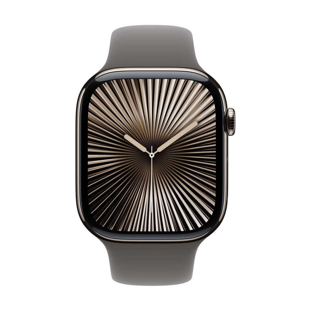 Apple Watch Series 10 GPS + Cellular 46mm Titanio Natural y Correa Deportiva Gris (Stone Grey) - Talla M/L