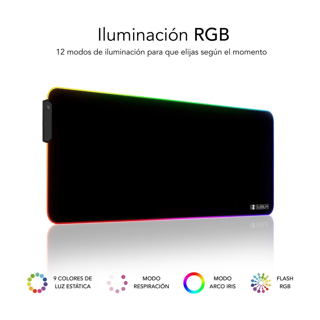 Subblim MP-02RGB01 LED RGB XL mat/ 800 x 300 x 4 mm