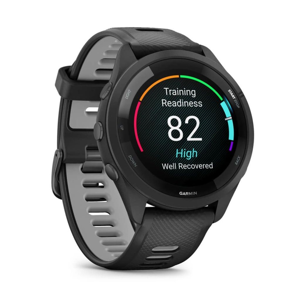 Garmin Forerunner 265 46mm GPS Bisel y Carcasa Negro con Correa de Silicona Negro/Gris